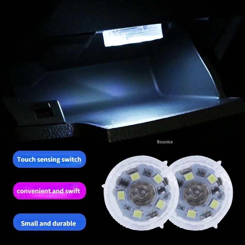 

Car Mini Led Touch Switch Light Auto Wireless Ambient Lamp Portable Night Reading Light Car Roof Bulb Car Interior Light