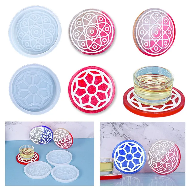 

Chinese Style Coaster Silicone Mold DIY Table Decoration Uv Epoxy Resin Molds Wine Glass Coffee Tray Crafts Jewelry Making Tools