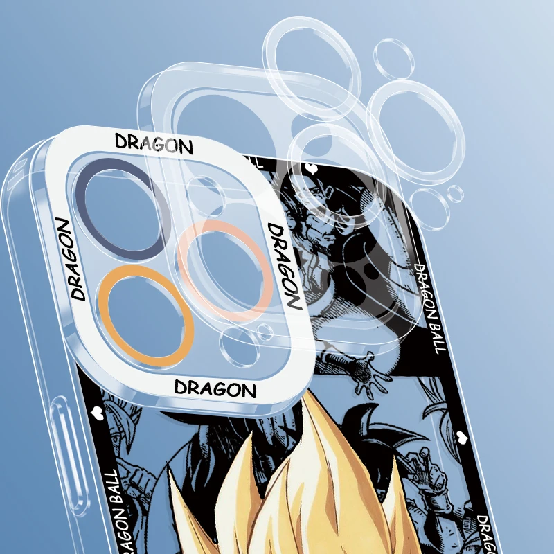 Чехол для телефона с Аниме D-Dragon Ball Son Goku iPhone 15 14 13 12 11 Mini XS XR X Pro MAX 8 7 Plus прозрачный