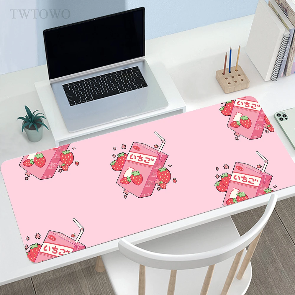 

Kawaii Strawberry Milk Mousepad Home New Custom MousePads Desk Mats Soft Laptop Office Natural Rubber Mice Pad Mouse Mat