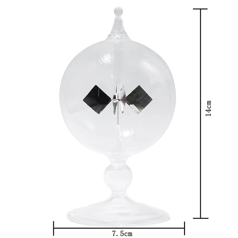 

Retail 3X Clear Solar Power Radiometer Sun Light Energy Spinning Vanes Glass Radiometer Science Educational Light Mill