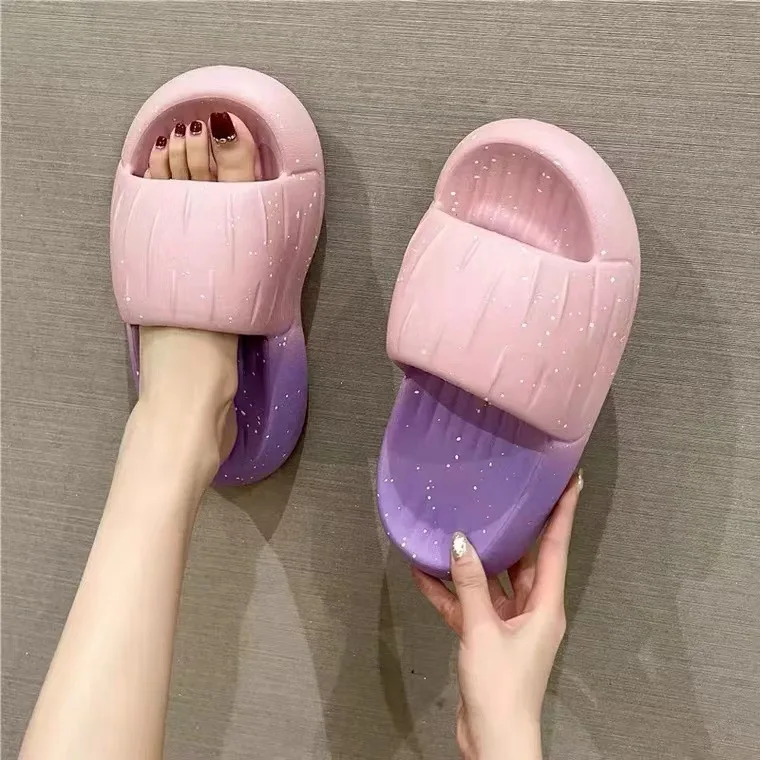 Indoor Bathroom Slippers Women Summer Shoes Thick Sole Soft EVA Ladies Home Street Slides Female Beach Platform Sandals