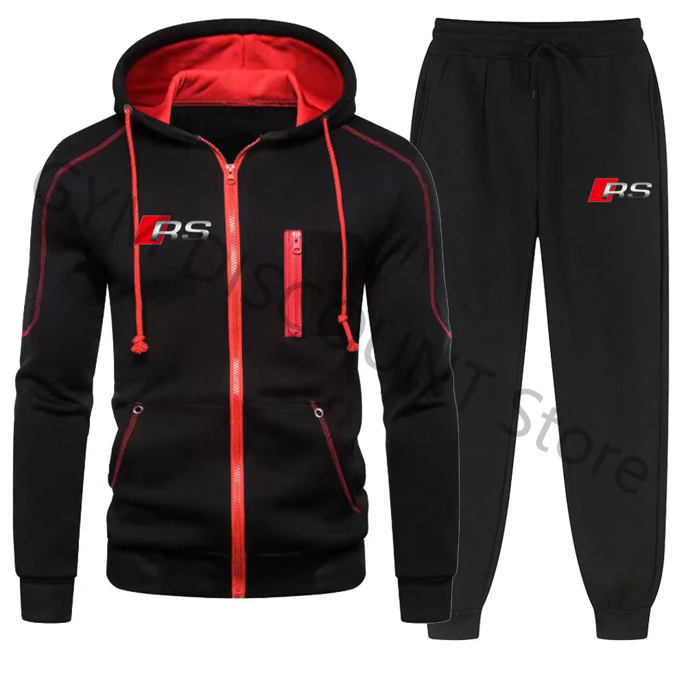 

2022 Men Sets Limited Casual Brand Sports Car Tracksuit Autumn Winter Zipper Sweatshirt Oversized Sport Hoodies+Jogging Pants