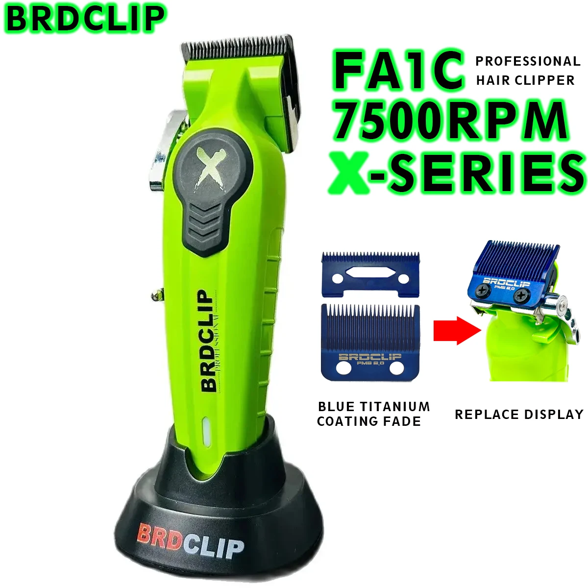 Профессиональная машинка для стрижки волос BRDCLIP FA1C 7500 об./мин. высокоскоростной