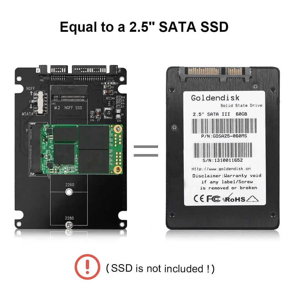 Адаптер Onelesy M.2 NGFF-SATA Преобразователь MSATA в USB SATA 3.0 Внешний адаптер 2-в-1 mSATA m.2