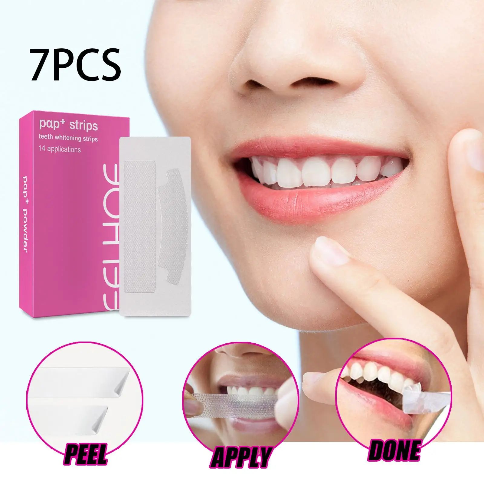 

Teeth Whitening Strips Oral Hygiene Care Non-Sensitive Tooth Whitening Gentle Tooth Stain Removal for Remove Smoking Wine Stains