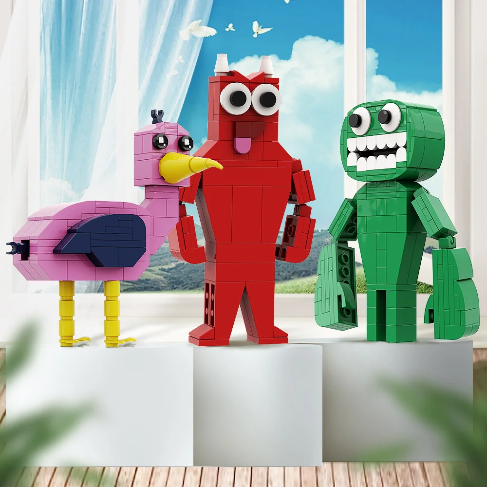 

Garten Of Banban Building Blocks Headed Monster Class Garden Game Anime Perimeter Building Block Toy Figurines Children Toy Gift
