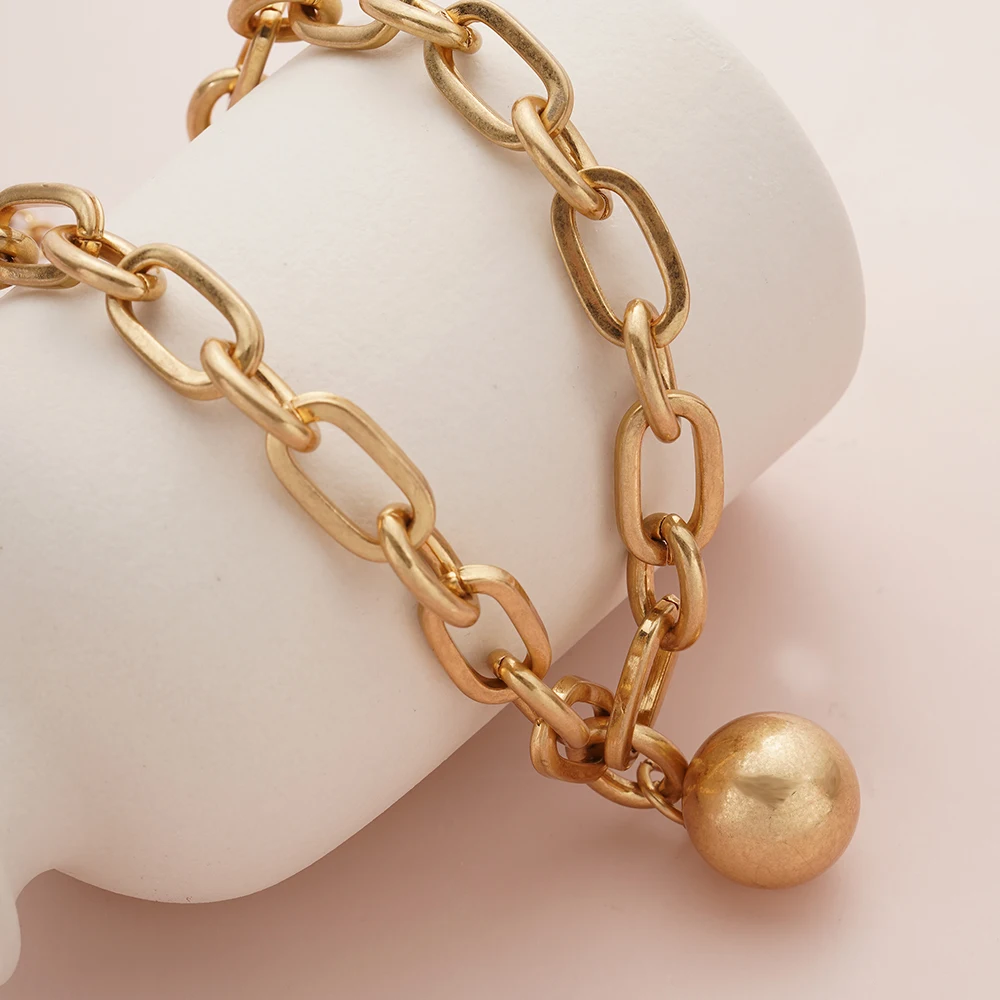 Высокое качество панк большой круглый шар кулон ожерелье женская мода массивная