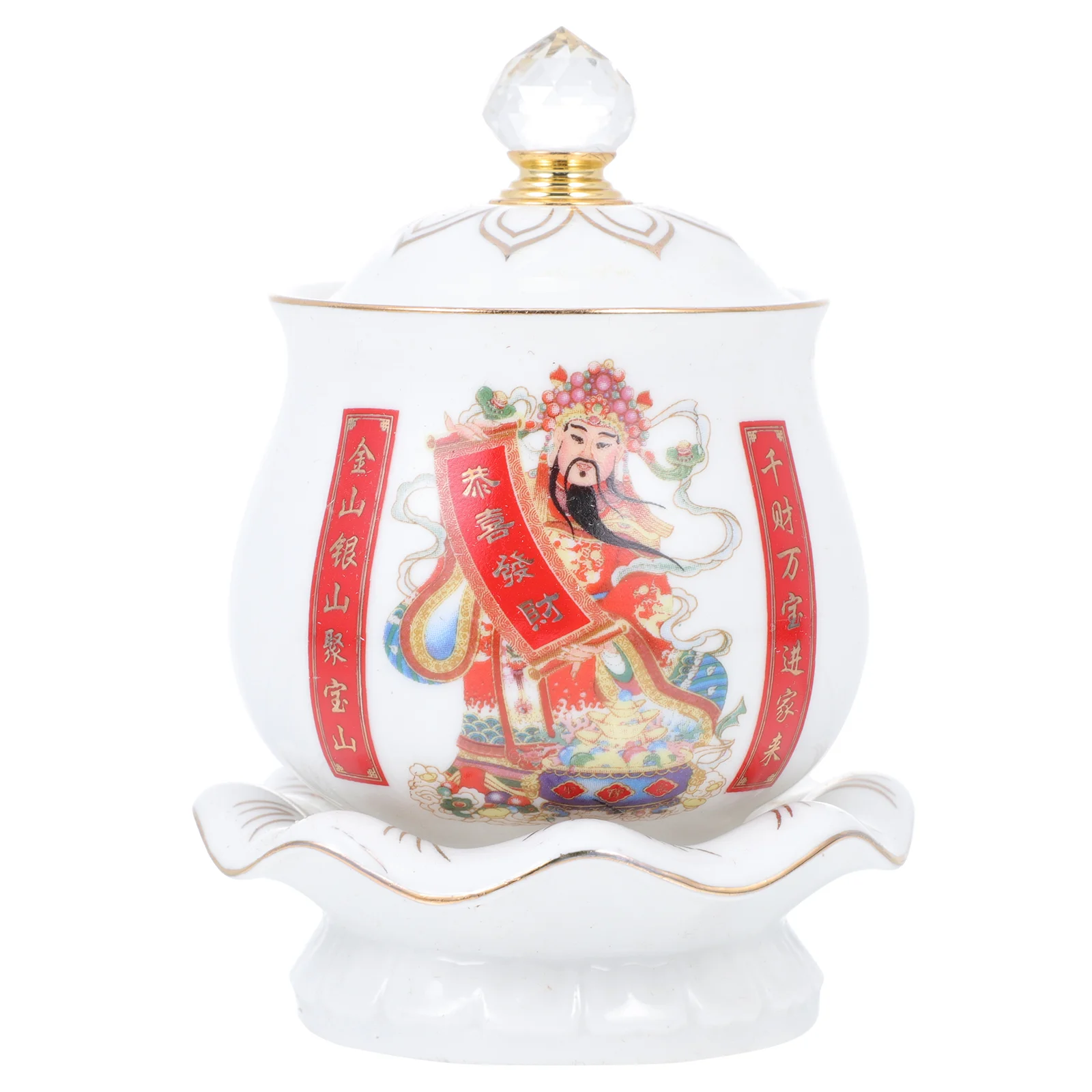 

Chinese Style Holy Water Cup Ceramic Art Altar Cup Alar Supply