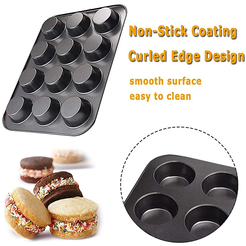 Антипригарная сковорода для кексов 4/6/9/12 стаканчики из углеродистой стали Форма