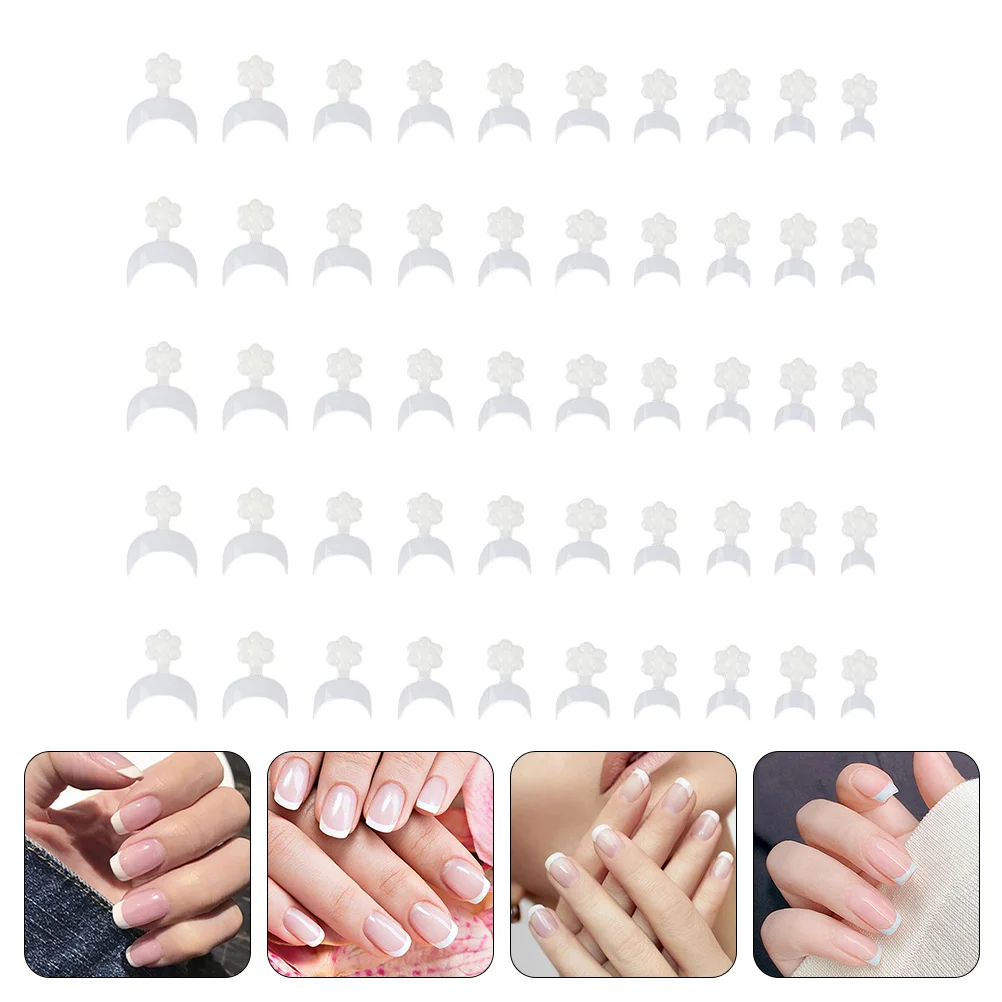 

100pcs Delicate Crescent Nail Pieces Durable Fake Nails Tips Nail Tools