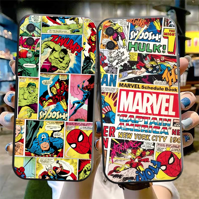 

Чехол для телефона с логотипом комиксов Marvel для Samsung Galaxy S20, S20FE, S20, Ulitra, S21, S21FE, S21 Plus, S21 Ultra, мягкий черный Чехол