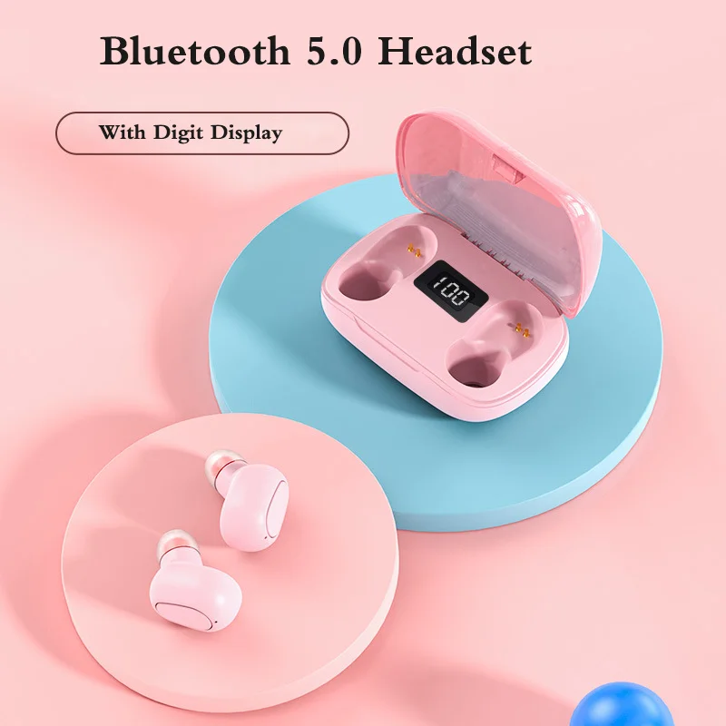 

Bluetooth 5,0 гарнитура бинауральные HD звонки наушники мини Handsfree наушники стерео беспроводные наушники с цифровым дисплеем зарядная коробка