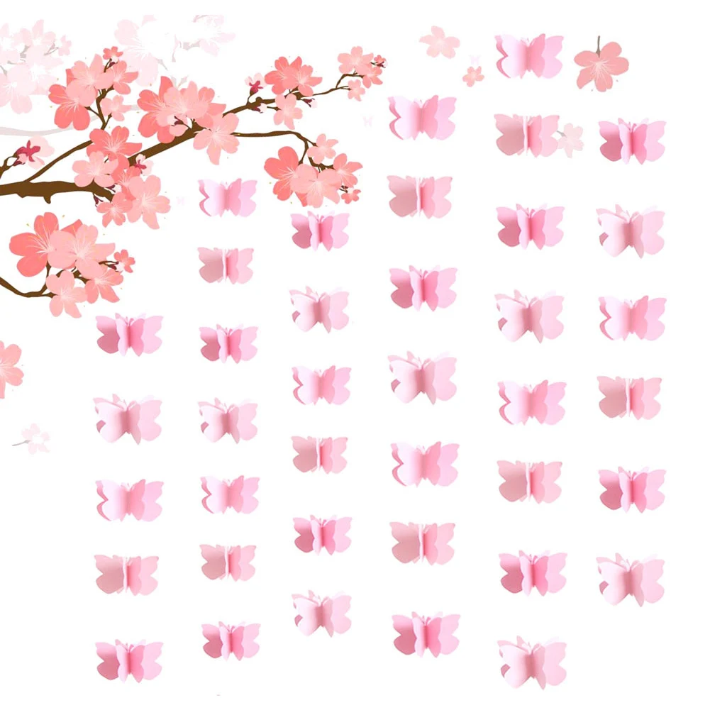 

Colorful Butterflies Banner For Wedding Birthday Party Romantic DIY Hanging Paper Garland For Living Room Baby Shower Decor 1.8m