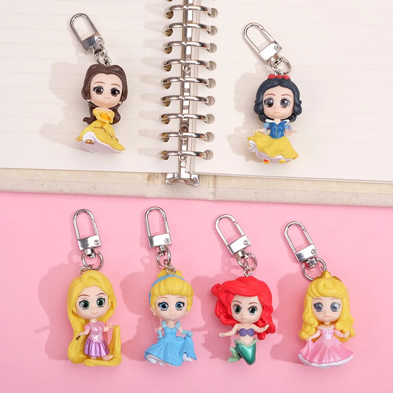

Disney Princess Kawaii Cartoon Anime Figure Mermaid Cinderella Action Figure Keychain Backpack Decor Pendant Kids Xmas Gift Toy