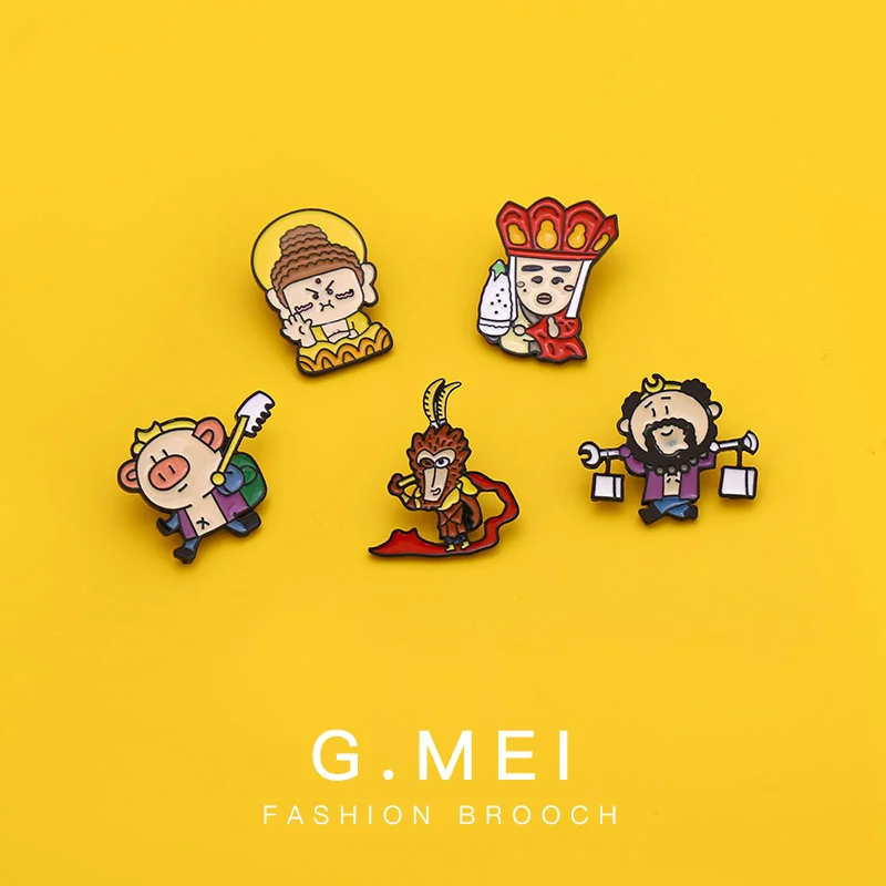 

Journey to the West Brooch ins fashion Chinese style personality Monkey King pig eight precepts Tang Monk Sha monk Tathagata