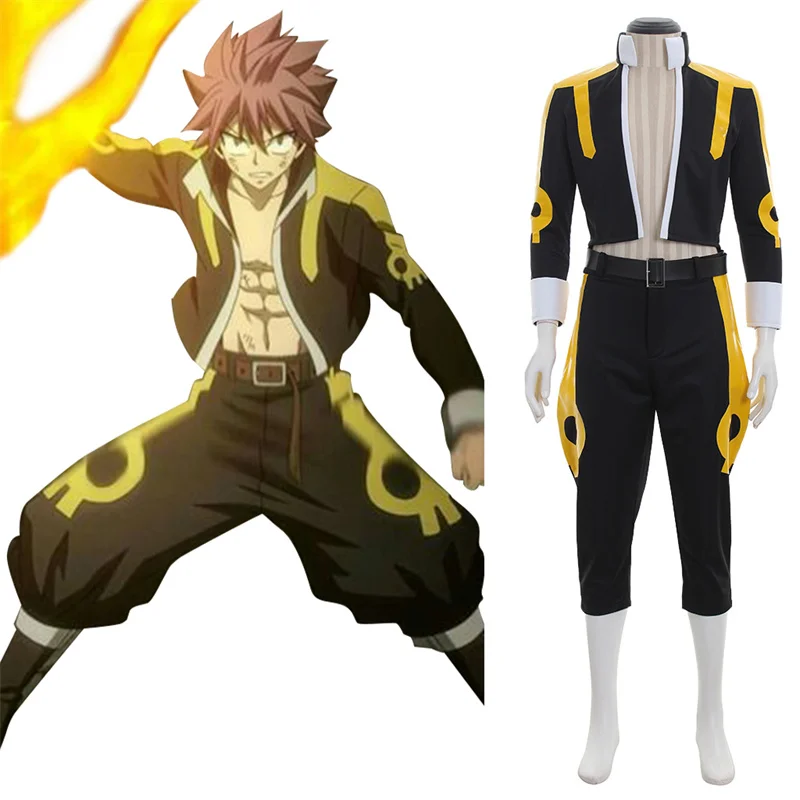 

Fairy Tail Tartaros Arc Natsu Dragneel Cosplay Costume Adult Men Full Set Halloween Carnival Fancy Suit