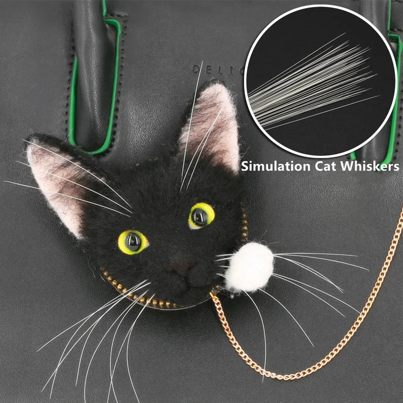 

Simulation Cat Beard Animal Beard Wool Felt DIY Accessories Artificial Beard White Black Grey Beige Dog Beard Handmade Doll