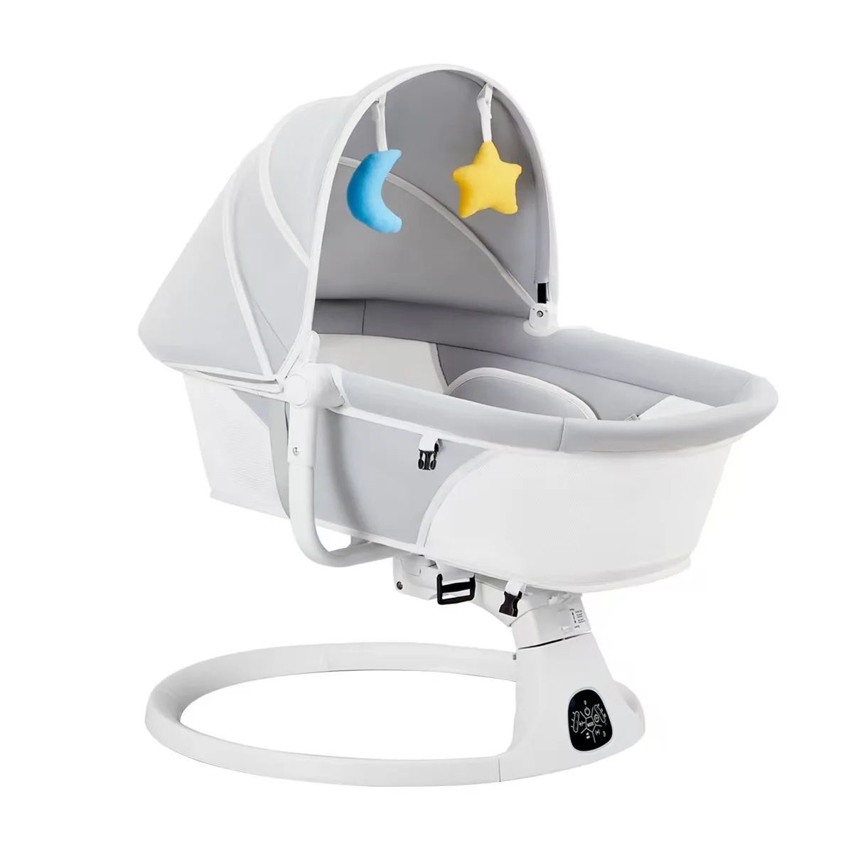 Фото Качалка-качалка lectric Baby Bassinet, многофункциональное спальное место для новорожденных с плоской откидной спинкой, автоматическая детская колыбелька с музыкой и вибрацией №4