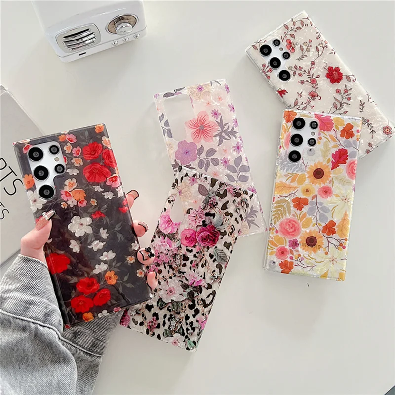 Чехол с рисунком диких цветов Мягкий защитный чехол в стиле ретро подходит для