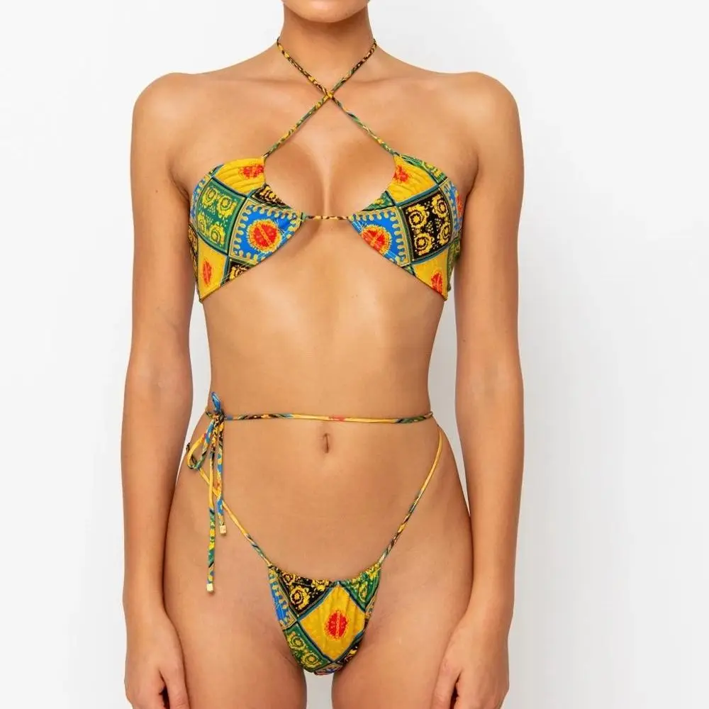 Женское бикини KylieJenner, мини-купальник из микрофибры, бразильский купальник для девушек, купальный костюм со стрингами, пляжная одежда, Прямая поставка
