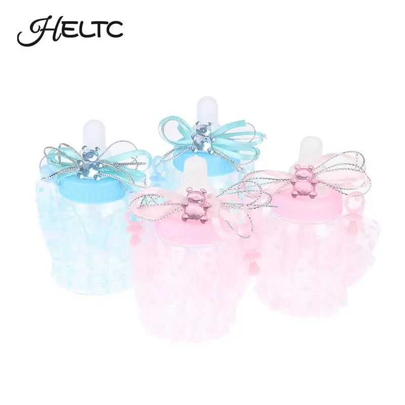 

12Pcs Baby Shower Gift Bottle Box Baptism Christening Brithday Party Favors Gift Favors Candy Box Bottle Boy Girl
