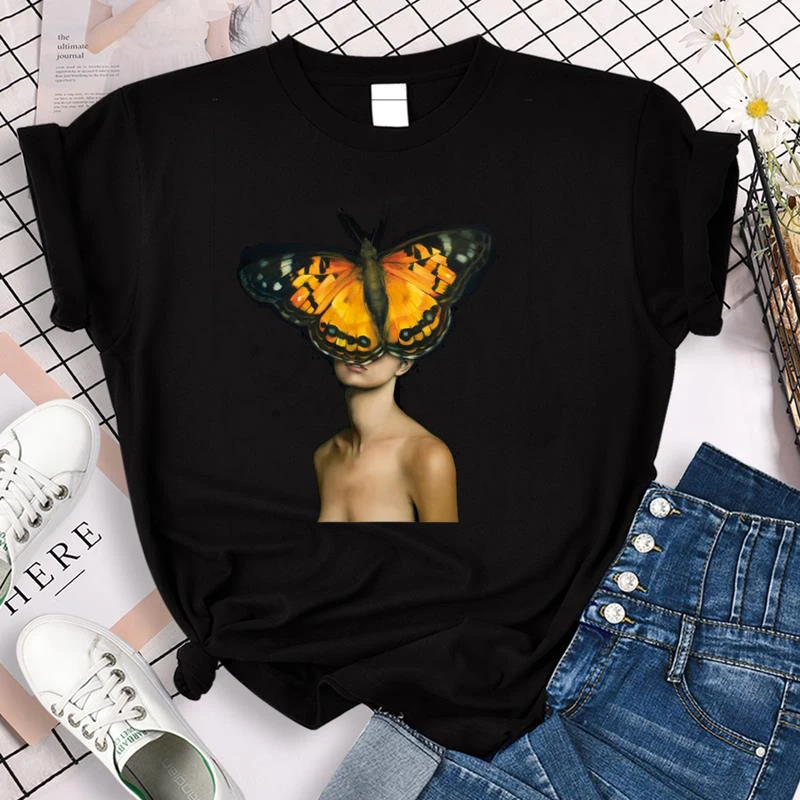 

Tie Dye Kpop Harajuku Women's T-Shirts For Summer Butterfly Women Printed Women's T-Shirt Summer Fairycore Women's Clothing