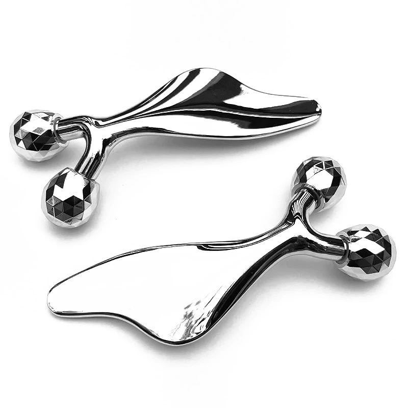 3D-массажер для лица 2 в 1 массажный инструмент Гуа Ша холодный ролик глаз