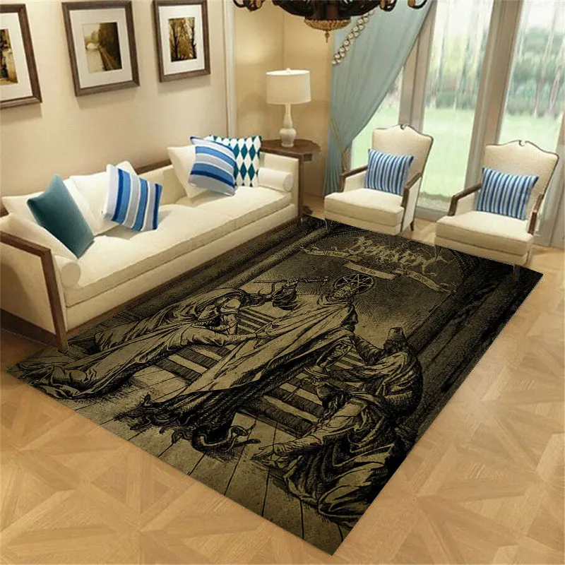 

Behexen Rock 3D печатные рандовые коврики, противоскользящий большой коврик, домашний декор для гостиной, спальни, домашний декор