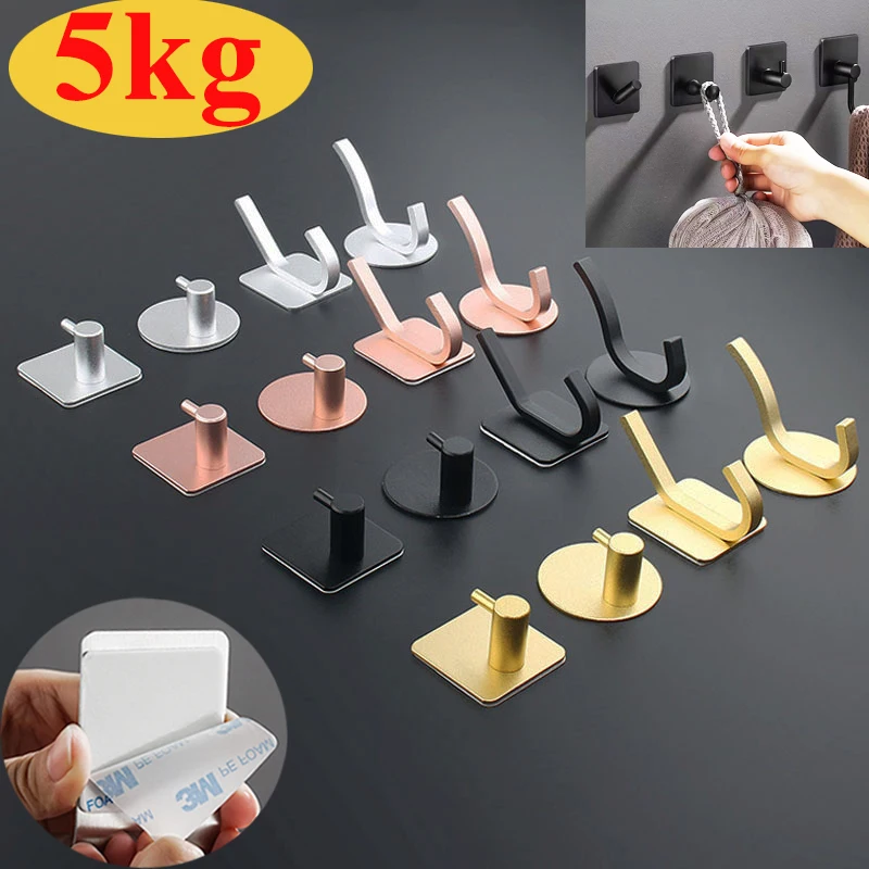 Robe Hanger Hook Adhesive Kitchen Hardware Rack Shelf Bag Hook
