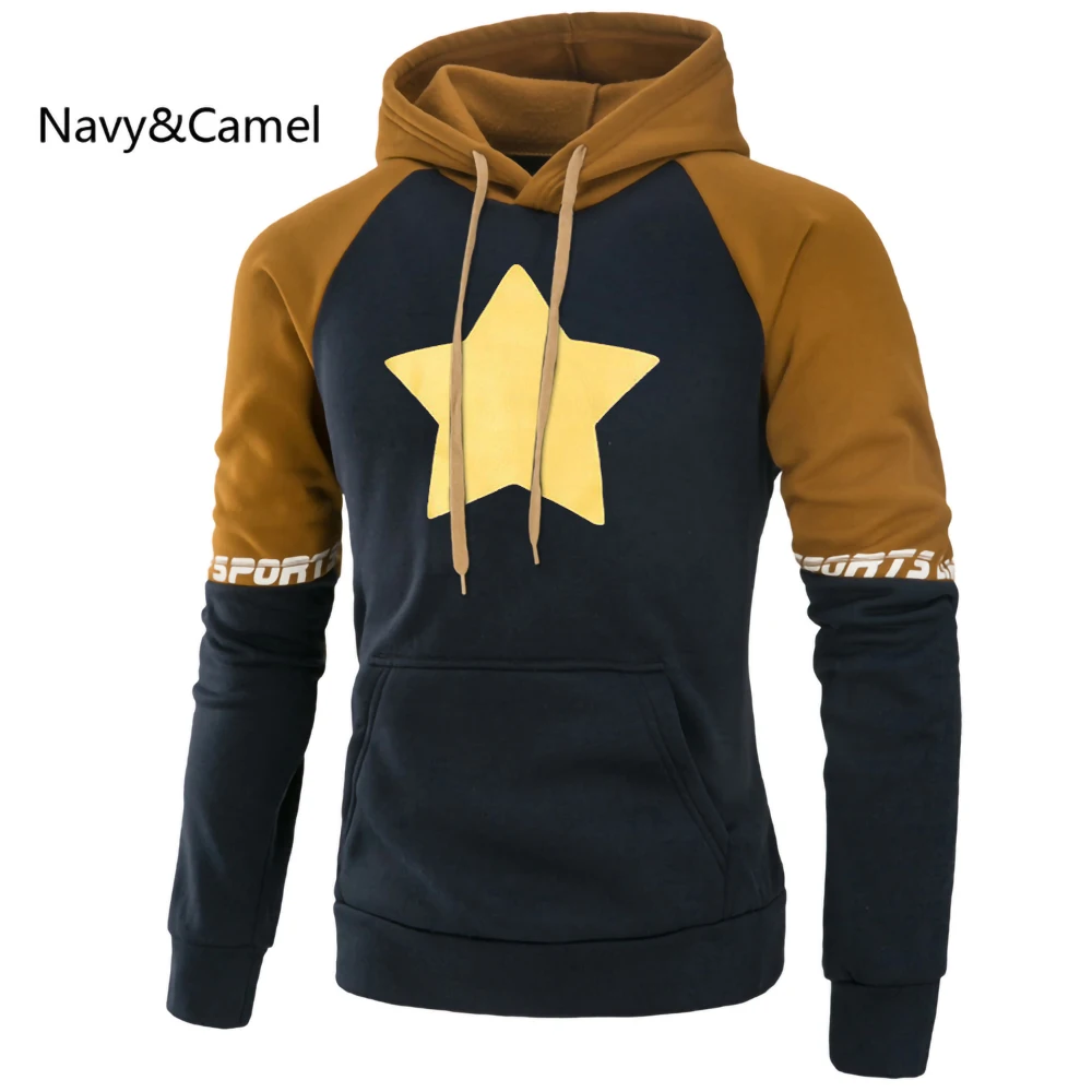 

Толстовка мужская с длинным рукавом, флисовый Свободный свитшот с круглым вырезом, с пентаграммой, желтая в стиле Харадзюку