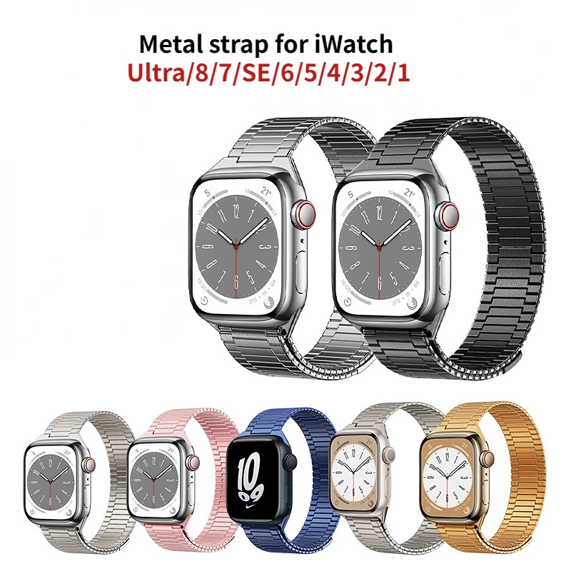 

Magnetic Metal Strap For Apple Watch 8 band 45 mm 41mm 44mm 42mm 38mm 40mm Iwarch series Ultra 49mm 8 Se 7 6 5 4 Correa Bracelet