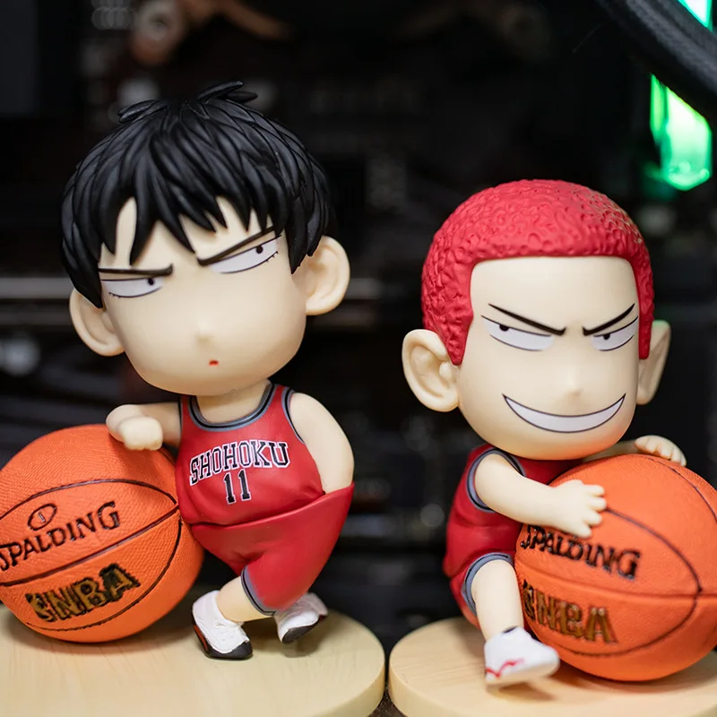 

10CM Anime Slam Dunk Kaede Rukawa Sakuragi Hanamichi Q version kawaii Figure Toys Manga Figurine Collection Model Doll Gifts