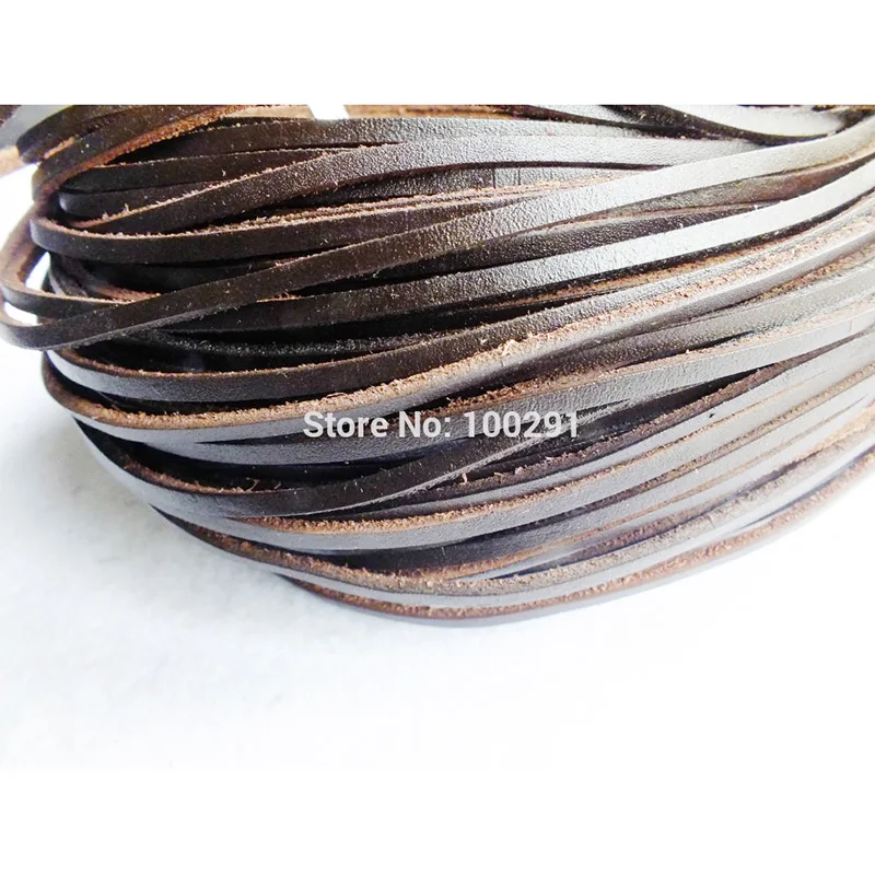 

100metr 4 мм оптовая продажа коричневый квадратный шнур из 100% натуральной коровьей кожи
