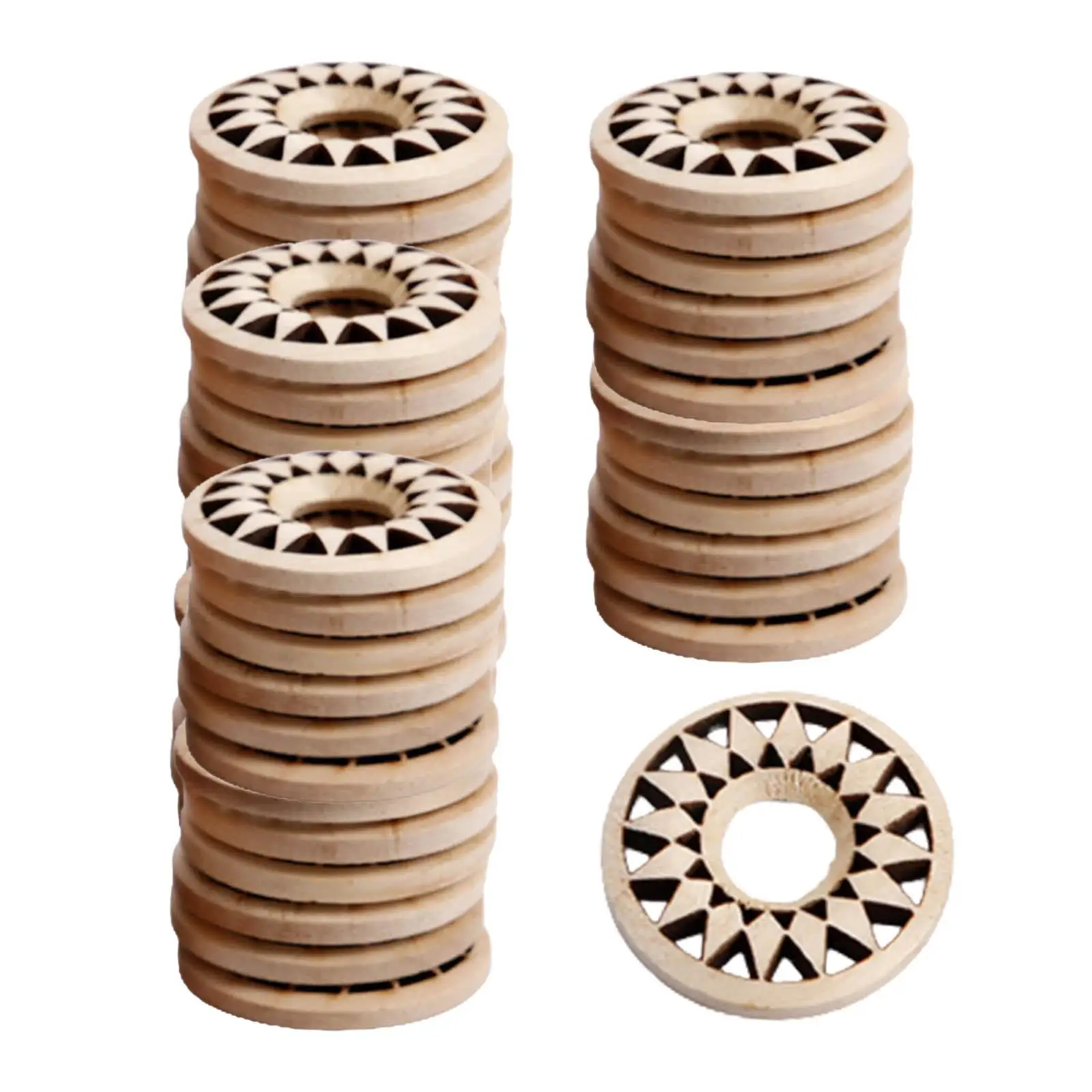 

50 шт., деревянные круглые ломтики, без рисунка