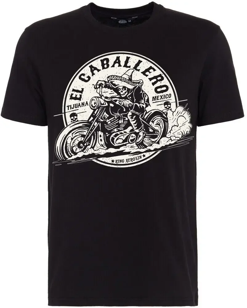 Футболка King керосиновая с принтом спереди KK220107 черная классическая футболка