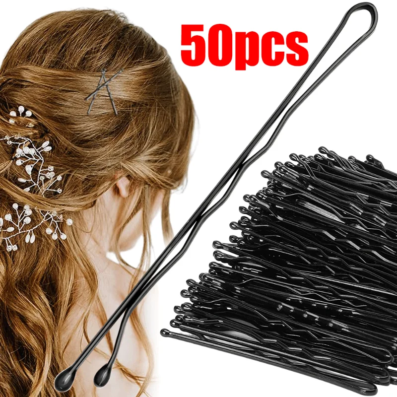 

50pcs Metal Hair Clips for Wedding Women Hairpins Barrette Curly Wavy Grips Hairstyle Bobby Pins Bride Hair Styling Accessories