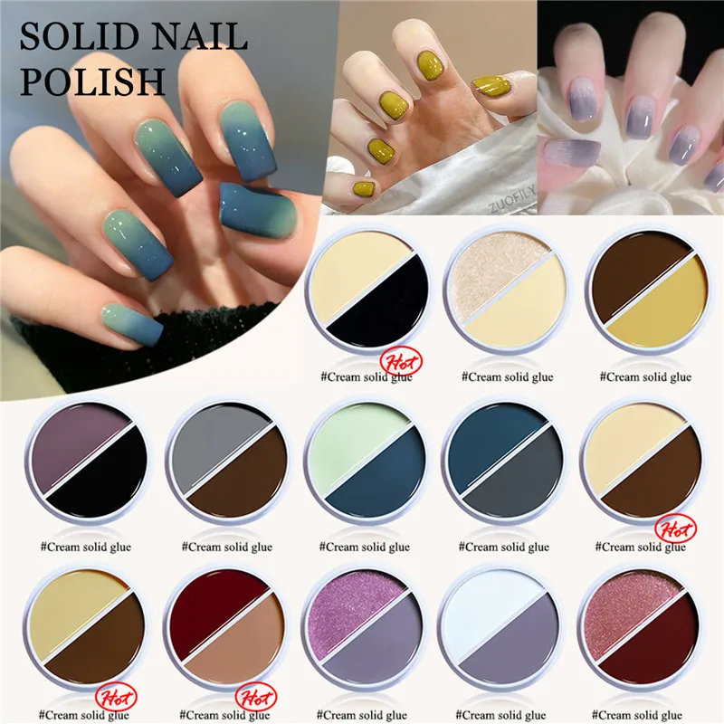 

36Color Solid Canned Nail Gel Nail Art Two-color Gel Cream Texture Semi Permanent Varnishes Hybrid Nails Gel for Nail Art UV LED