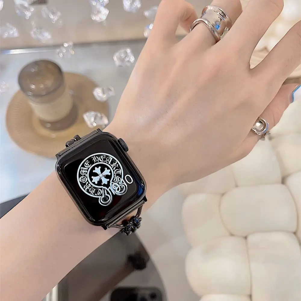 Lady Strap Bracelet for Apple Watch Band 45mm/41mm 42mm/38mm/44mm/40mm Luxury Metal Woman Watchband Iwatch Series 7 SE 6 5 4 3 2