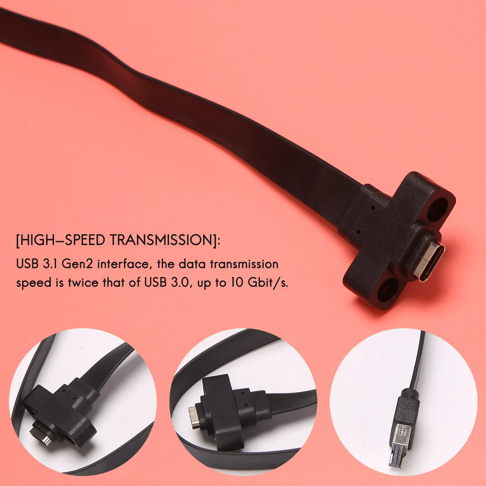 Фото Кабель-удлинитель AU33-USB 3.1 Type E - Type C для передней панели, Gen 2 (10 Гбит/с), внутренний адаптерный кабель, с 2 винтами (50 см) №3