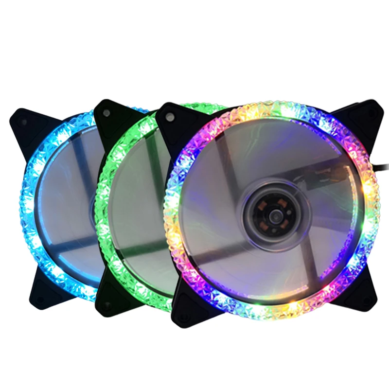 

Radiator Cooler Colorful 20000h Computer Case Fan Pc Fans Cooling Fan 15led High-quality 23db Mute 12cm 1500 Rpm Dc12v