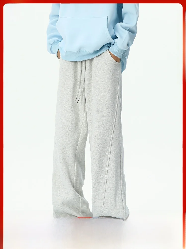 Wukong Goods Зимние утолщенные драпированные спортивные штаны в стиле ретро на