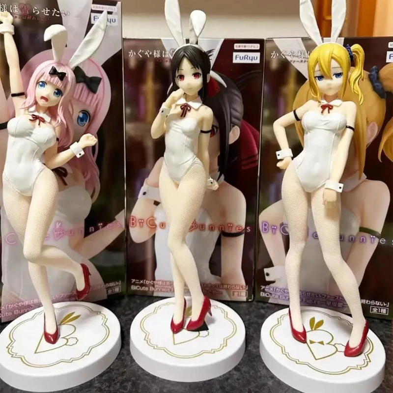 Фото В наличии FuRyu BiCute Bunnies Kaguya-sama: Love Is War Hayasaka Ai Fujiwara Chika Shinomiya Kaguya White Bunny Girl Gift Figure №1