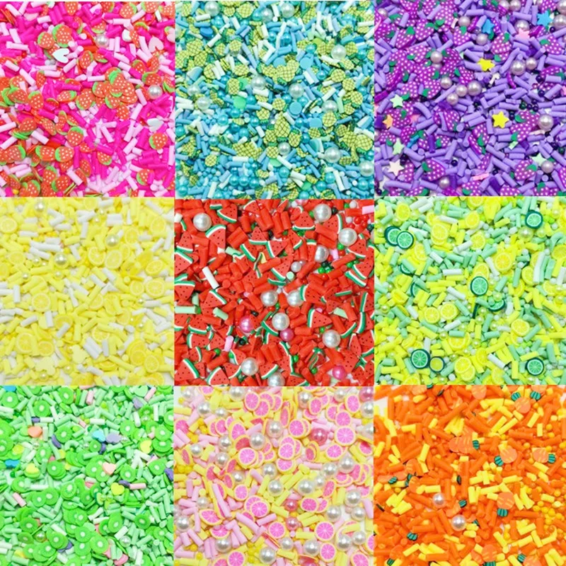 Ломтики фруктов смешанные цвета Рождественская глина слайм Boxi смешанная серия