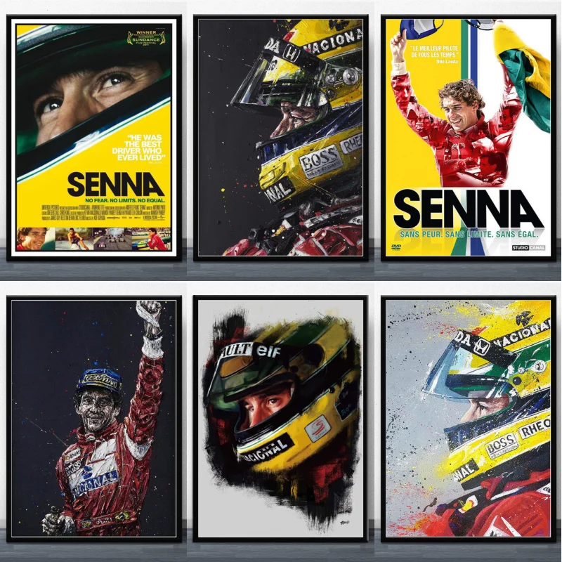

Наклейка на стену автомобиля Elton Senna F1, винтажный принт, ПВХ плакат, полипропилен, прозрачная, водонепроницаемая, готовая к наклеиванию