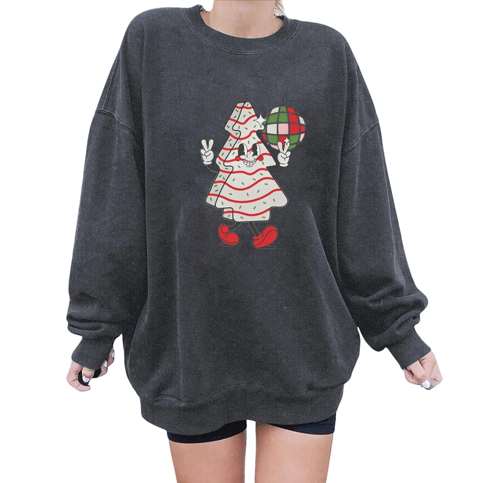

Sweatsuits Women Set Petite Womens Casual Long Sleeve Crew Neck Printed Hoodless Pullover Loose Fitted Sweatshirts Women