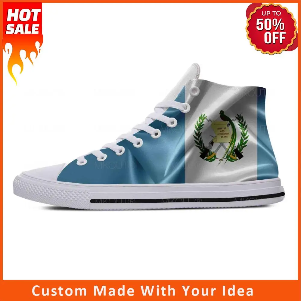 

Guatemala Guatemalan Flag Patriotic Pride Fashion Casual Cloth Shoes High Top Comfortable Breathable 3D Print Men Women Sneakers