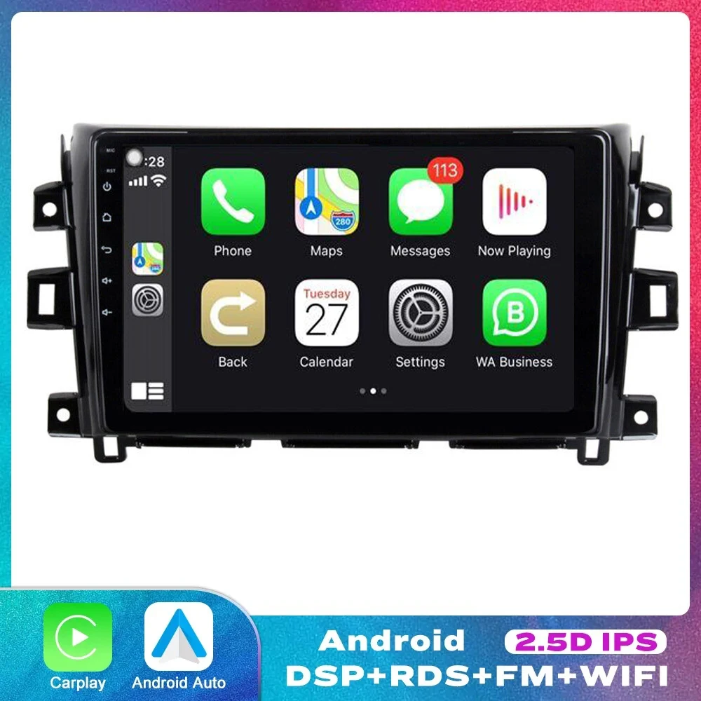 Беспроводной Carplay Android 14 для Nissan Navara Frontier NP300 4D23 2011-2015 2016 2017 2018 Автомобильный FM BT GPS