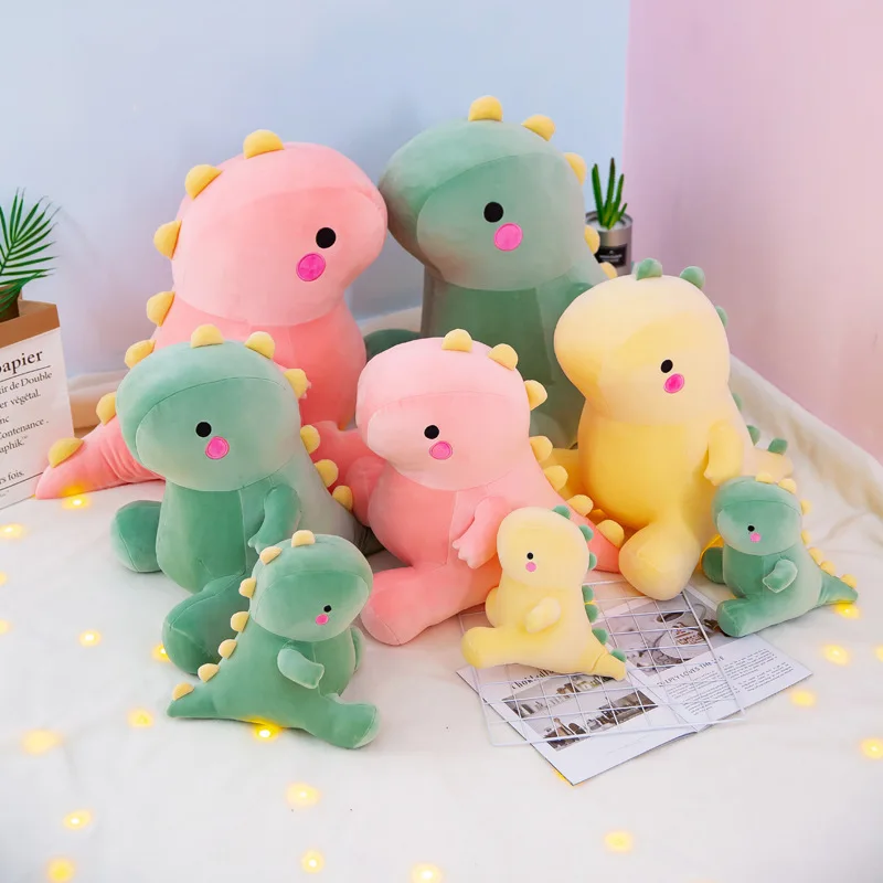 

Lovely Dinosaur Plush Doll Huggable Cartoon Down Cotton Toy Nap Lying Pillow Toy Couple Backrest Soft Creative Doll