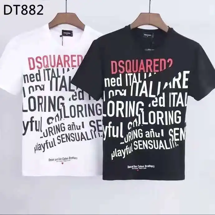 

Лидер продаж 2022, летняя уличная Женская футболка DSQUARED2, повседневная мужская футболка с коротким рукавом, Модная хлопковая футболка DT882 #